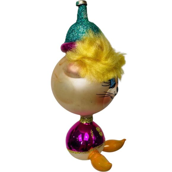 De Carlini Glass Vintage Cat Christmas Tree Ornament Made in Italy Hand Painted - Picture 2 of 13